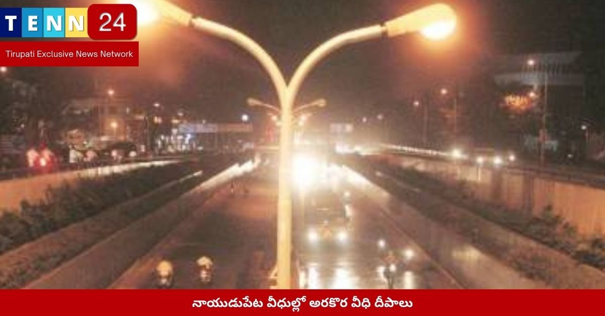నాయుడుపేట వీధుల్లో అరకొర వీధి దీపాలు