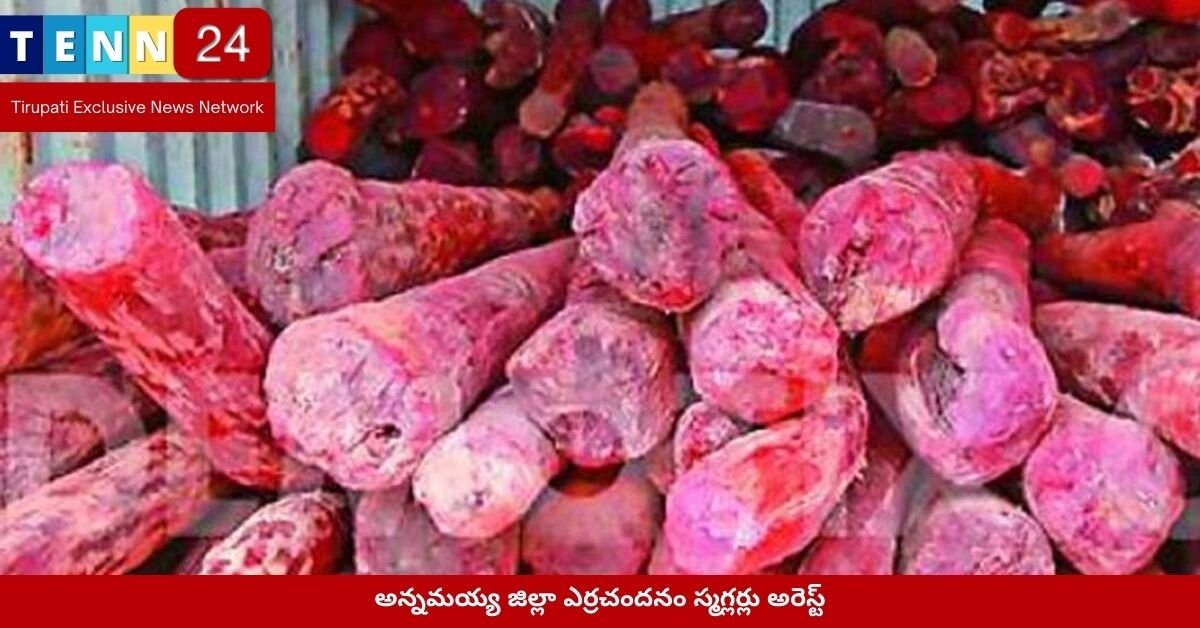 అన్నమయ్య జిల్లా ఎర్రచందనం స్మగ్లర్లు అరెస్ట్
