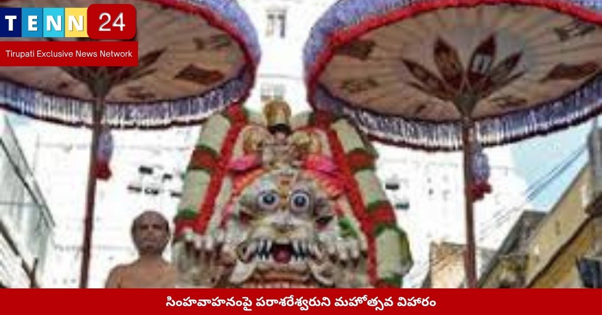 పరాశరేశ్వరుని సింహవాహన సేవ దృశ్యం – 2025 బ్రహ్మోత్సవాలు