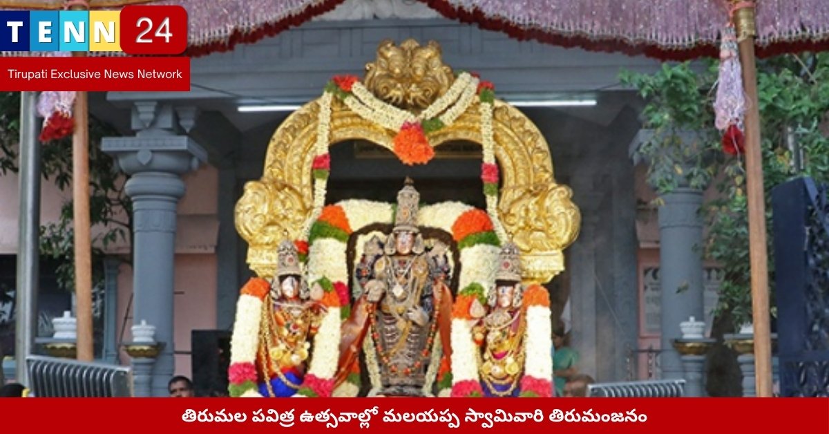 తిరుమల పవిత్ర ఉత్సవాల్లో మలయప్ప స్వామివారి తిరుమంజనం